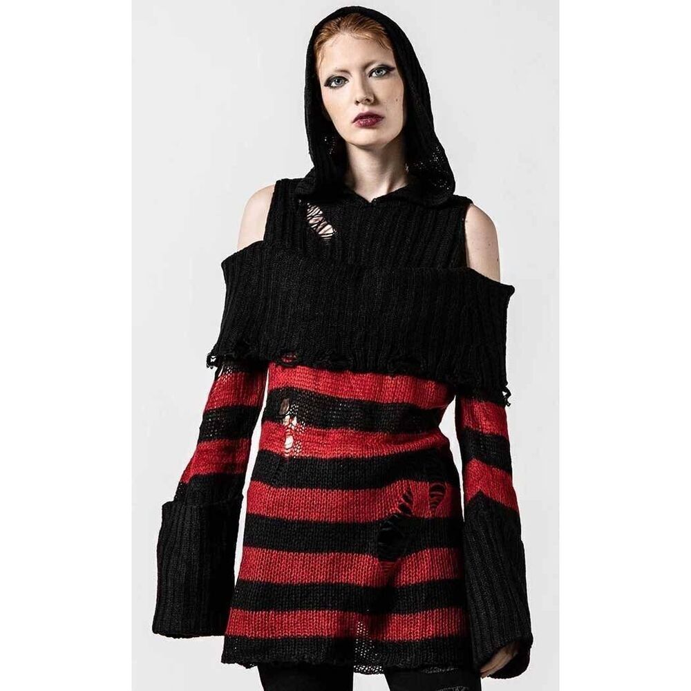 Killstar Freddy Hooded Knit Sweater
